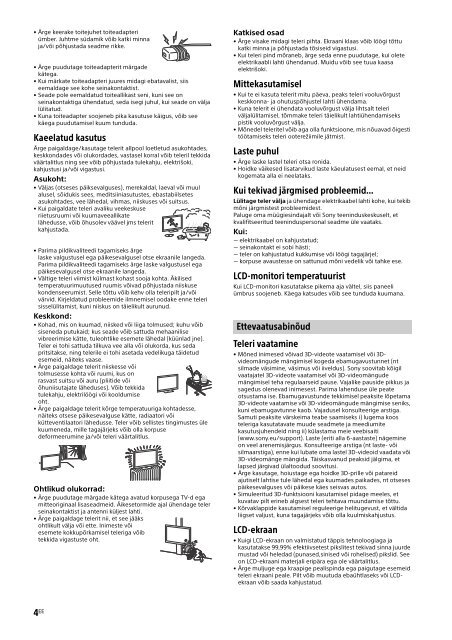 Sony KDL-50W755C - KDL-50W755C Mode d'emploi Estonien