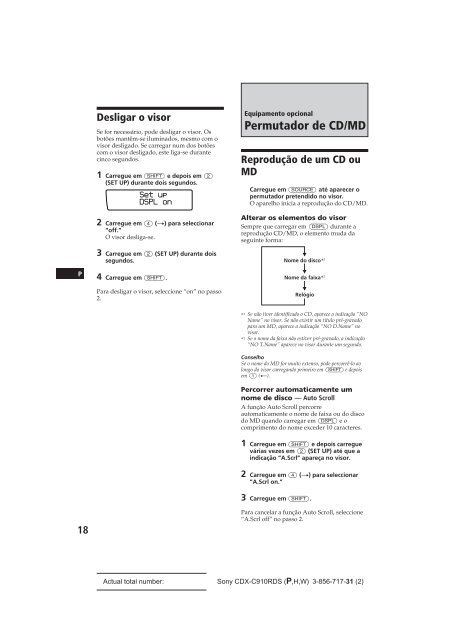 Sony CDX-C910RDS - CDX-C910RDS Istruzioni per l'uso Svedese