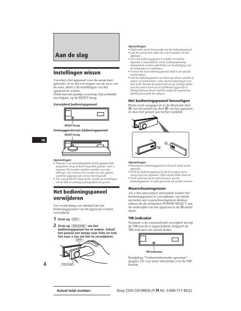 Sony CDX-C910RDS - CDX-C910RDS Istruzioni per l'uso Svedese