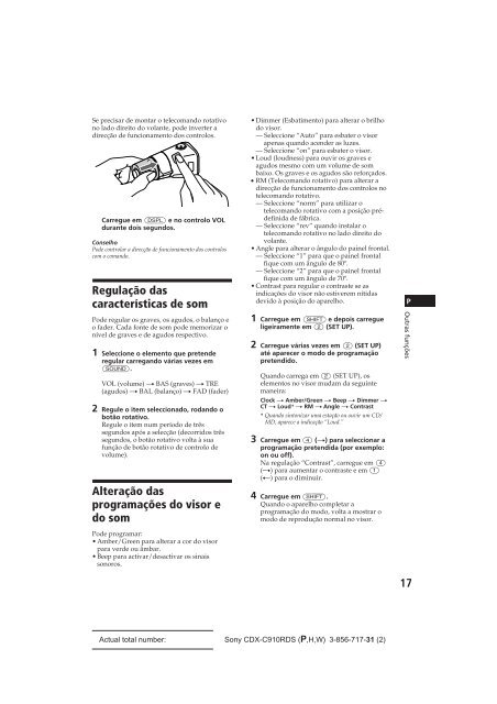 Sony CDX-C910RDS - CDX-C910RDS Istruzioni per l'uso Olandese