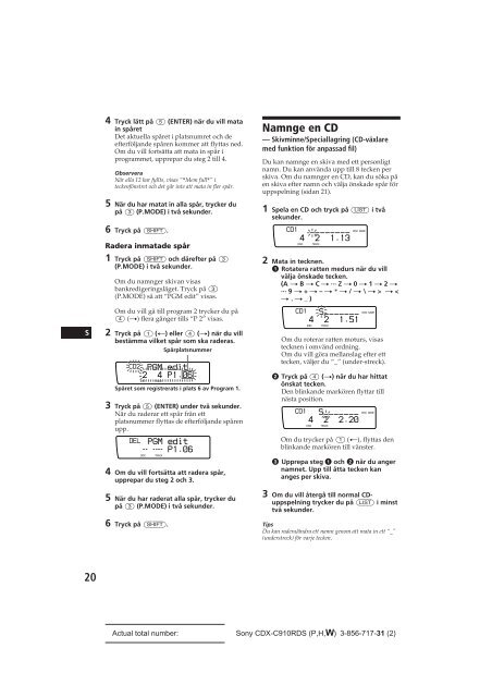 Sony CDX-C910RDS - CDX-C910RDS Istruzioni per l'uso Olandese