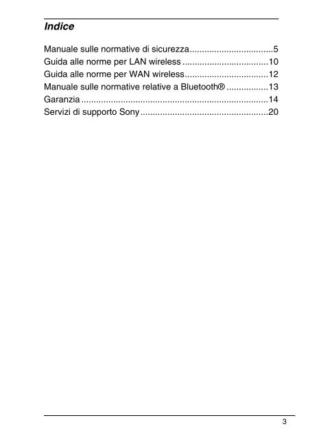 Sony VPCX13F7E - VPCX13F7E Documenti garanzia Italiano