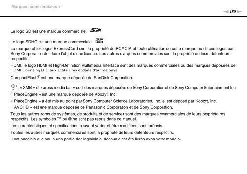 Sony VPCX13F7E - VPCX13F7E Istruzioni per l'uso Francese