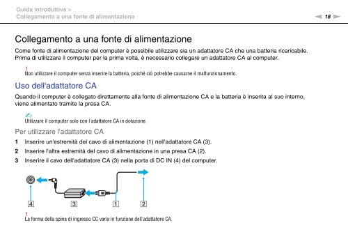 Sony VPCX13F7E - VPCX13F7E Istruzioni per l'uso