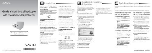 Sony VPCX13F7E - VPCX13F7E Guida alla risoluzione dei problemi Italiano