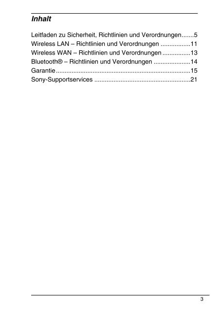 Sony VPCX13F7E - VPCX13F7E Documenti garanzia Tedesco