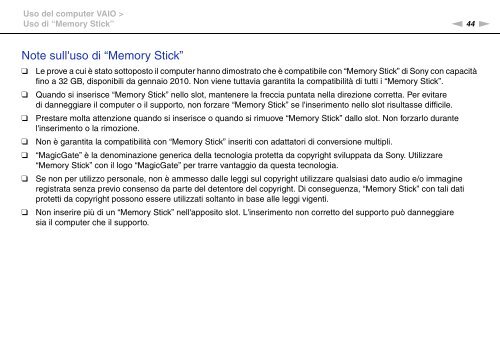 Sony VPCX13F7E - VPCX13F7E Istruzioni per l'uso Italiano