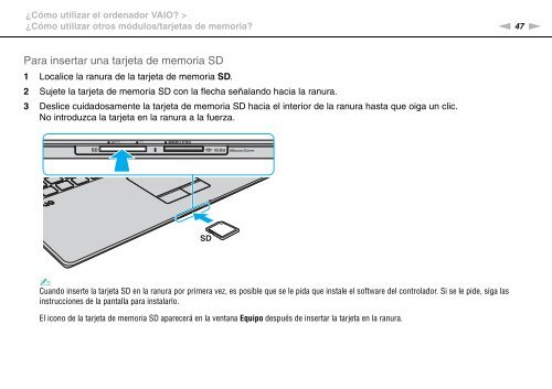 Sony VPCX13F7E - VPCX13F7E Istruzioni per l'uso Spagnolo