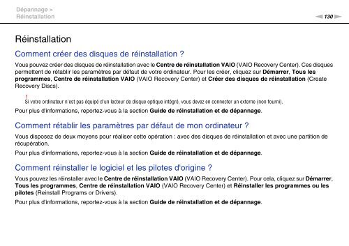Sony VPCEC1A4E - VPCEC1A4E Istruzioni per l'uso Francese