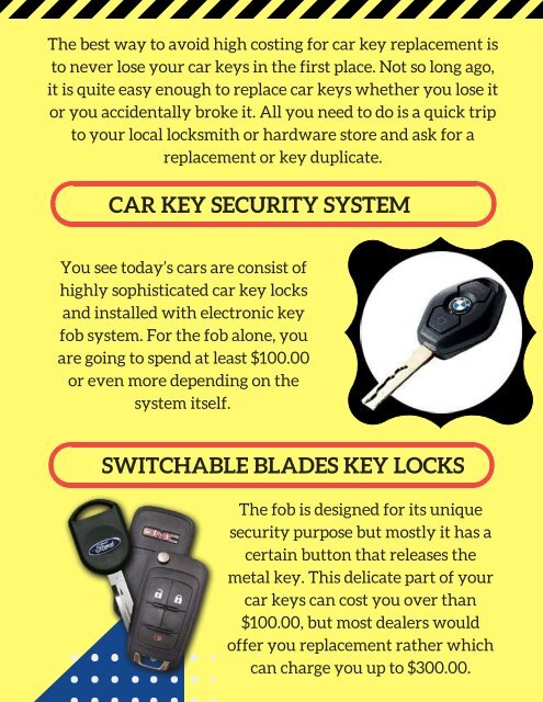 Know the High Cost of Car Keys Replacement
