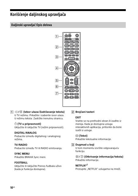 Sony KDL-50W755C - KDL-50W755C Mode d'emploi Croate