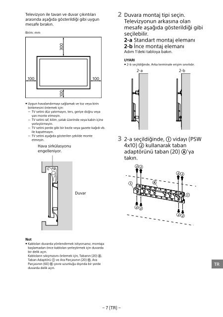 Sony KDL-50W755C - KDL-50W755C Informations d'installation du support de fixation murale