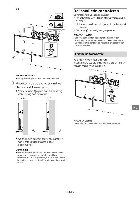 Sony KDL-50W755C - KDL-50W755C Informations d'installation du support de fixation murale