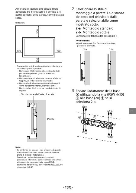 Sony KDL-50W755C - KDL-50W755C Informations d'installation du support de fixation murale