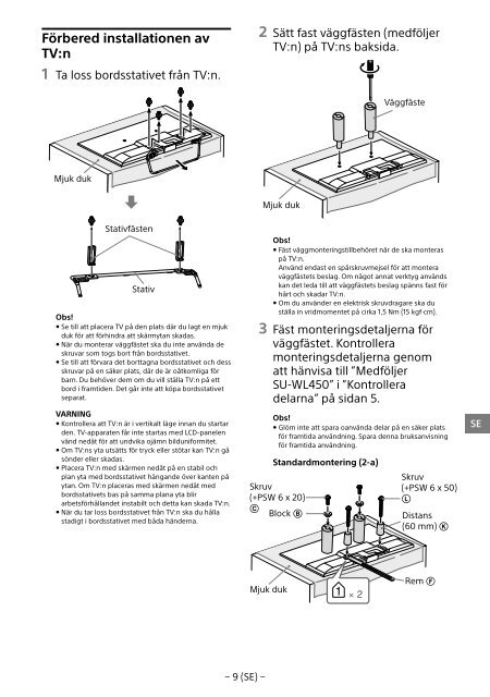 Sony KDL-50W755C - KDL-50W755C Informations d'installation du support de fixation murale