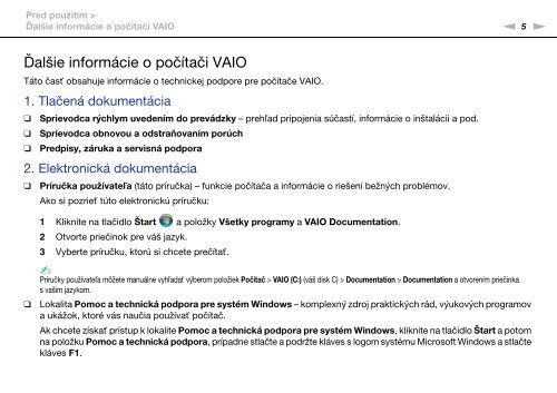 Sony VPCCW2C5E - VPCCW2C5E Mode d'emploi Slovaque
