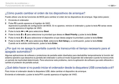 Sony VPCCW2C5E - VPCCW2C5E Mode d'emploi Espagnol