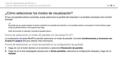 Sony VPCCW2C5E - VPCCW2C5E Mode d'emploi Espagnol