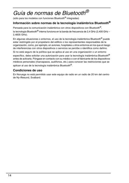 Sony VPCCW2C5E - VPCCW2C5E Documents de garantie Espagnol