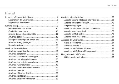 Sony VPCCW2C5E - VPCCW2C5E Mode d'emploi Su&eacute;dois