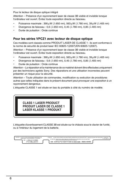 Sony VPCCW2C5E - VPCCW2C5E Documents de garantie