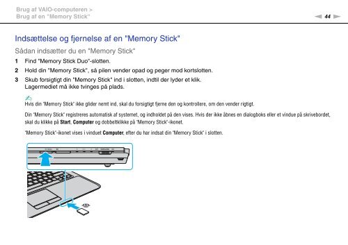 Sony VPCCW2C5E - VPCCW2C5E Mode d'emploi Danois