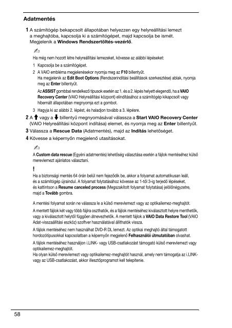 Sony VPCCW2C5E - VPCCW2C5E Guide de d&eacute;pannage Hongrois