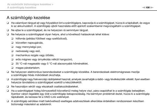 Sony VPCCW2C5E - VPCCW2C5E Mode d'emploi Hongrois