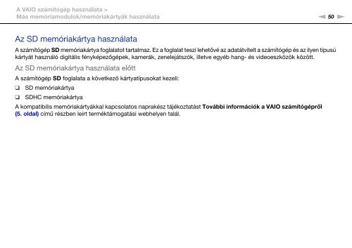 Sony VPCCW2C5E - VPCCW2C5E Mode d'emploi Hongrois