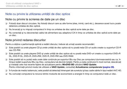 Sony VPCCW2C5E - VPCCW2C5E Mode d'emploi Roumain