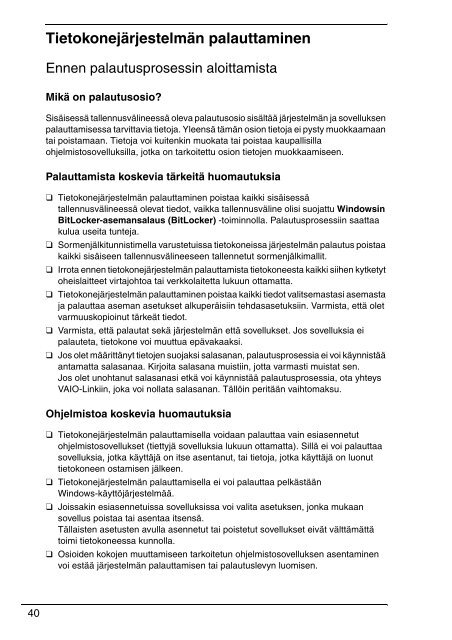 Sony VPCEC1A4E - VPCEC1A4E Guida alla risoluzione dei problemi Danese