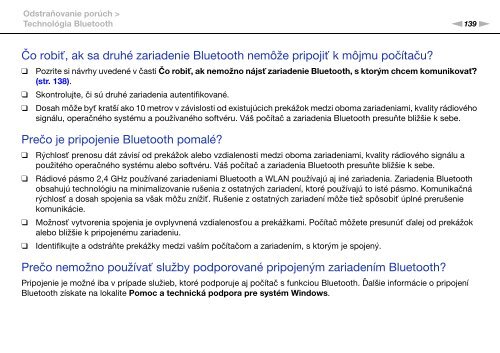 Sony VPCEC1A4E - VPCEC1A4E Istruzioni per l'uso Slovacco
