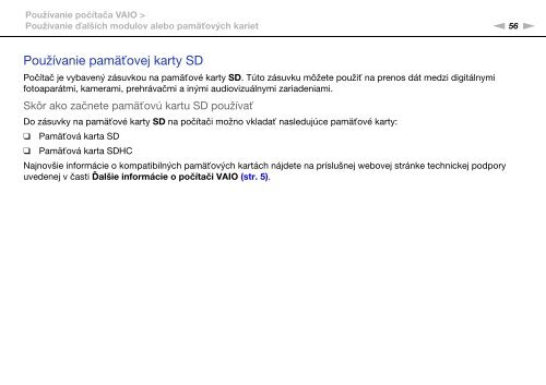 Sony VPCEC1A4E - VPCEC1A4E Istruzioni per l'uso Slovacco