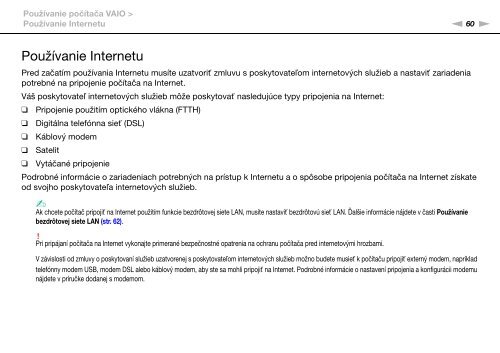 Sony VPCEC1A4E - VPCEC1A4E Istruzioni per l'uso Slovacco