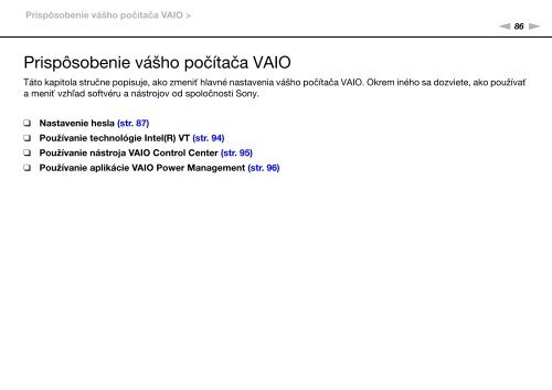 Sony VPCEC1A4E - VPCEC1A4E Istruzioni per l'uso Slovacco