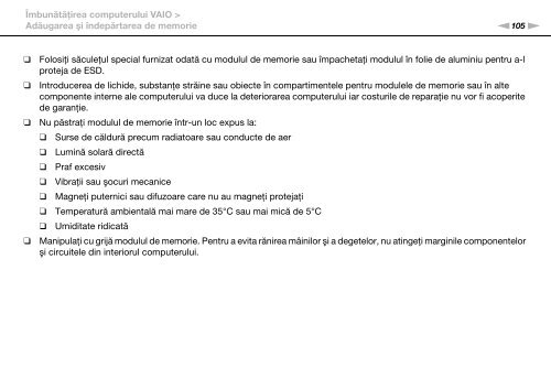 Sony VPCEC1A4E - VPCEC1A4E Istruzioni per l'uso Rumeno