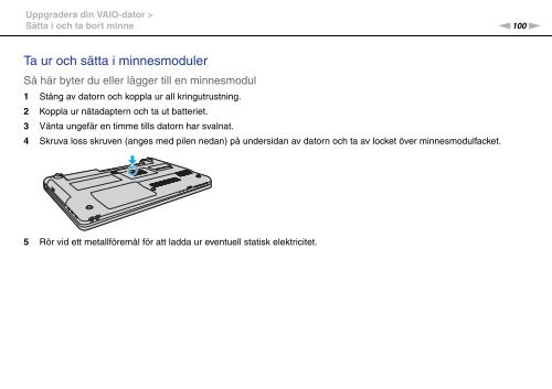 Sony VPCEC1A4E - VPCEC1A4E Istruzioni per l'uso Svedese