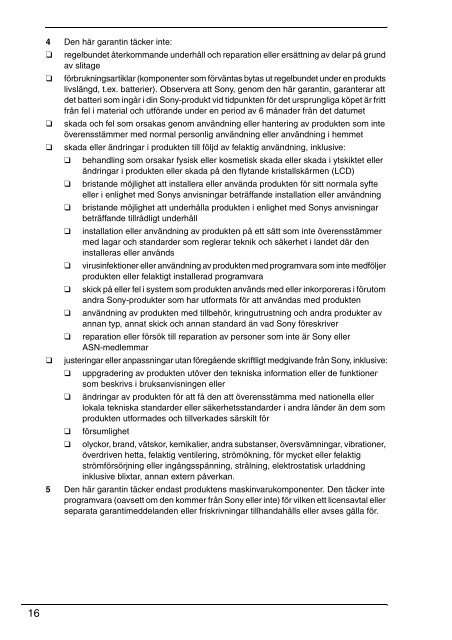 Sony VPCEC1A4E - VPCEC1A4E Documenti garanzia Finlandese