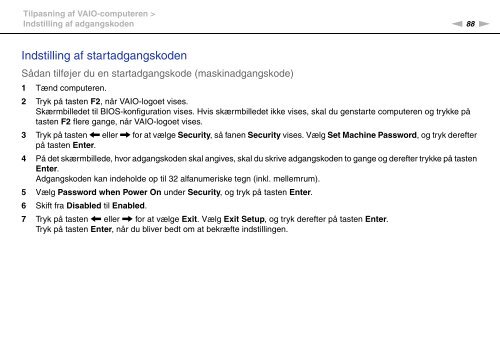 Sony VPCEC1A4E - VPCEC1A4E Istruzioni per l'uso Danese