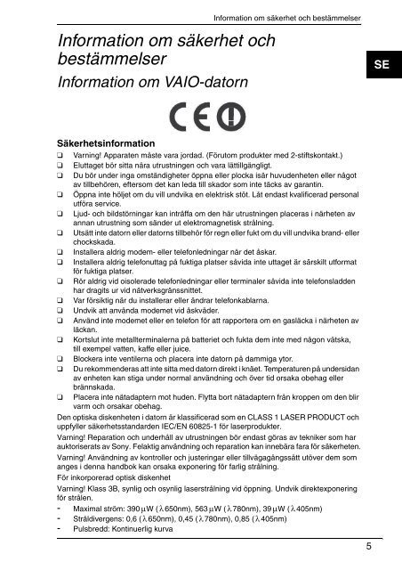 Sony VPCEC1A4E - VPCEC1A4E Documenti garanzia Danese