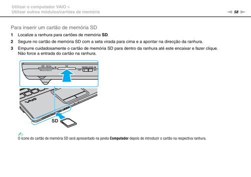 Sony VPCEC1A4E - VPCEC1A4E Istruzioni per l'uso Portoghese