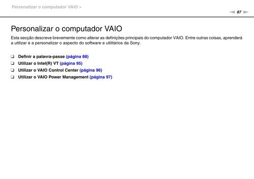 Sony VPCEC1A4E - VPCEC1A4E Istruzioni per l'uso Portoghese