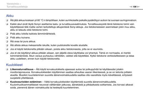 Sony VPCEC1A4E - VPCEC1A4E Istruzioni per l'uso Finlandese