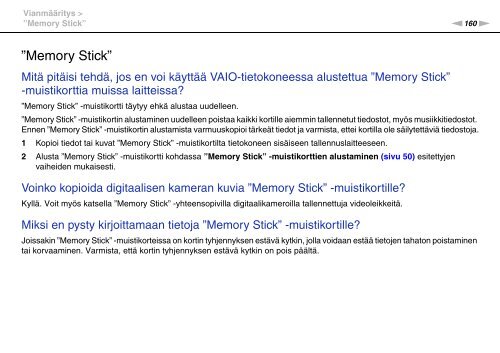 Sony VPCEC1A4E - VPCEC1A4E Istruzioni per l'uso Finlandese