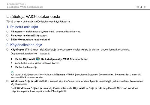 Sony VPCEC1A4E - VPCEC1A4E Istruzioni per l'uso Finlandese