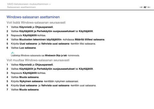 Sony VPCEC1A4E - VPCEC1A4E Istruzioni per l'uso Finlandese