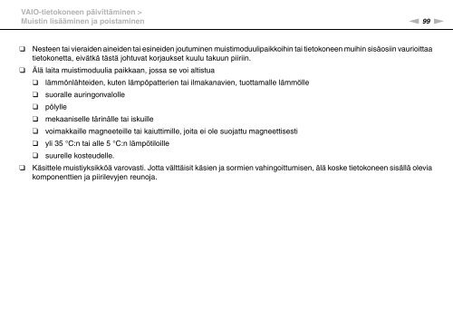 Sony VPCEC1A4E - VPCEC1A4E Istruzioni per l'uso Finlandese