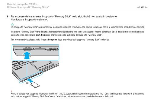 Sony VPCEC1A4E - VPCEC1A4E Istruzioni per l'uso Italiano