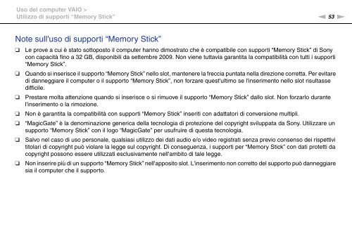 Sony VPCEC1A4E - VPCEC1A4E Istruzioni per l'uso Italiano