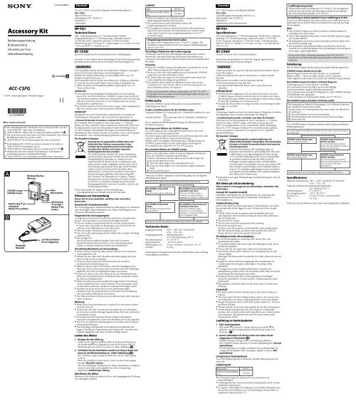 Sony ACC-CSFG - ACC-CSFG Istruzioni per l'uso Tedesco